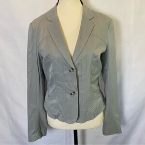 Cynthia‎ Rowley Women’s Medium Blue Gray Blazer Jacket Cotton Blend Casual